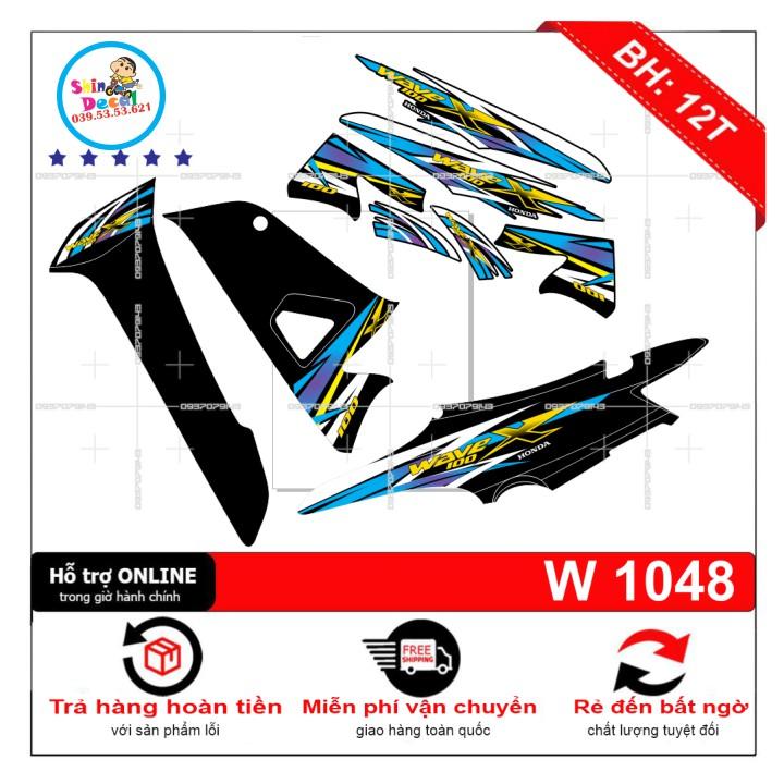 Tem rời wave X 100 2016 dán xe đen