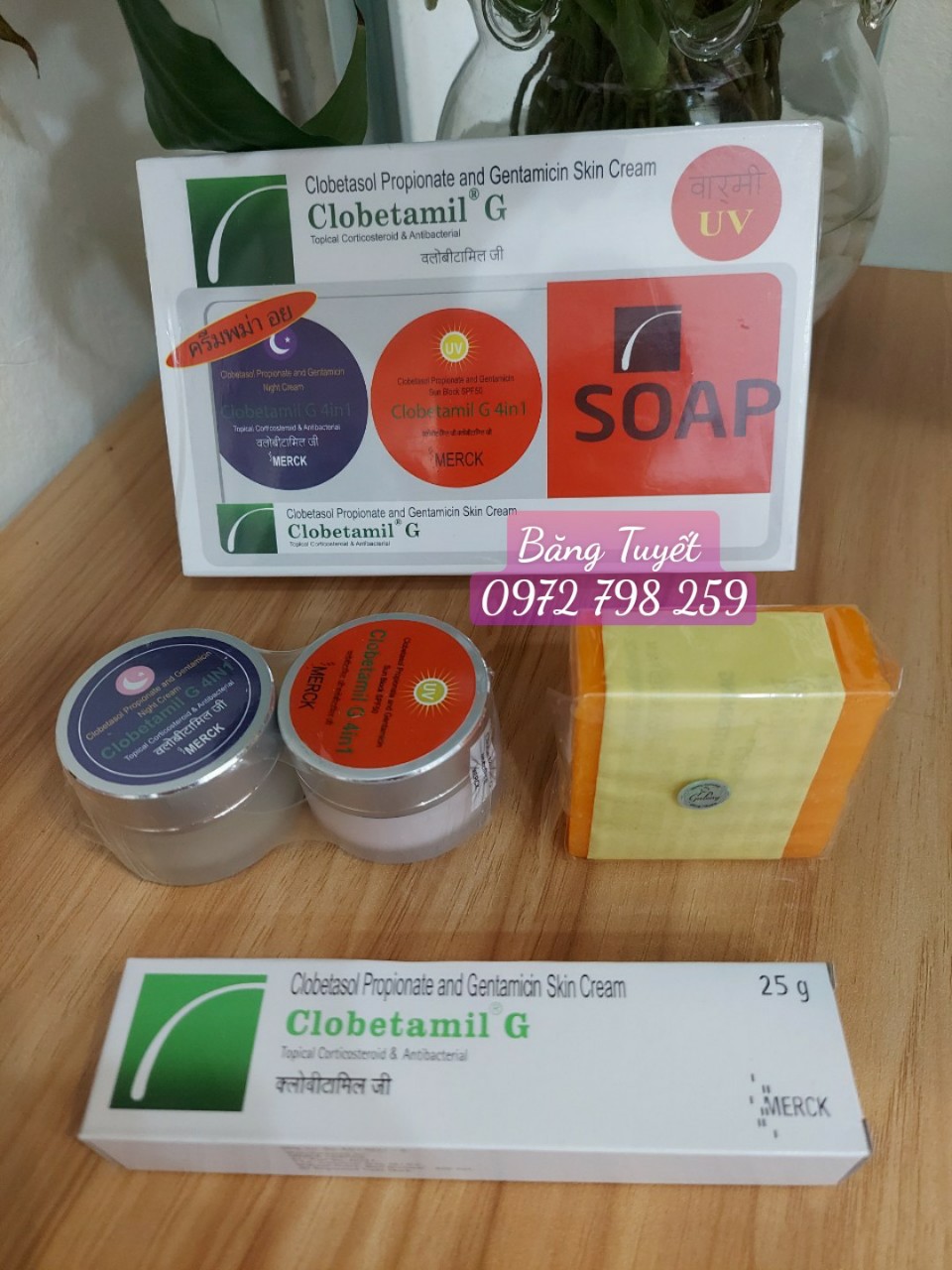 Bộ Kem Nám Tàn Nhang làm trắng da Clobetamil G 4in1 Chuẩn 100% Thái Lan