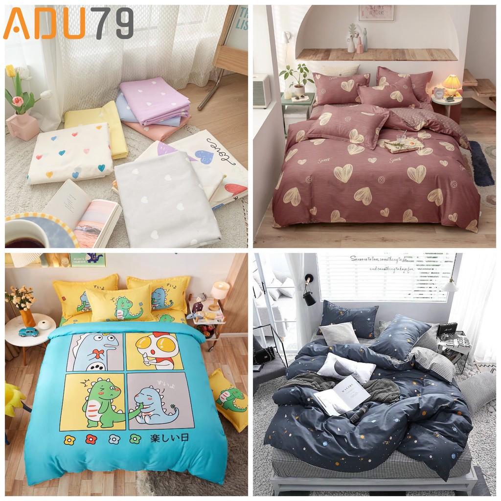 Bộ Ga Giường Full Set Cotton Korea Bedding ADU79 Đủ Kích Thước Trải Nệm 4 Món CÓ CHĂN CHẦN BÔNG - KO VỎ Ô