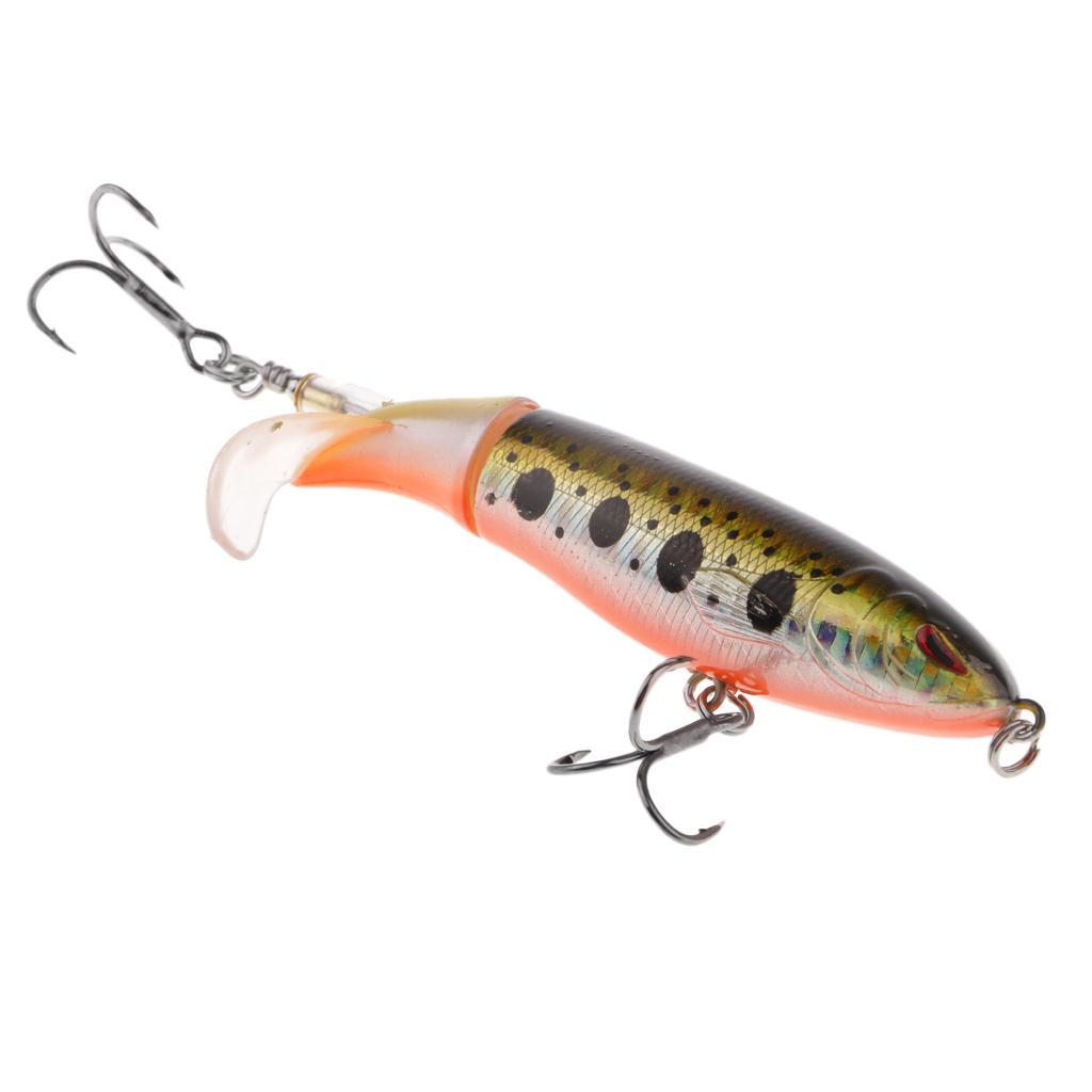 2pcs Popper Whopper 10cm 13.2g Topwater Lure for Carp Sea Bass Fishing Lures Artificial Hard Baits Soft Rotating Flexible Tail Fishing Tackle Bait