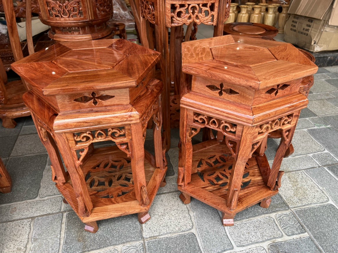 Đôn chiện lục giác-Đôn lục lăng kê tượng kê đồ trang trí nhà ở cao 70-80 mặt 32 cm