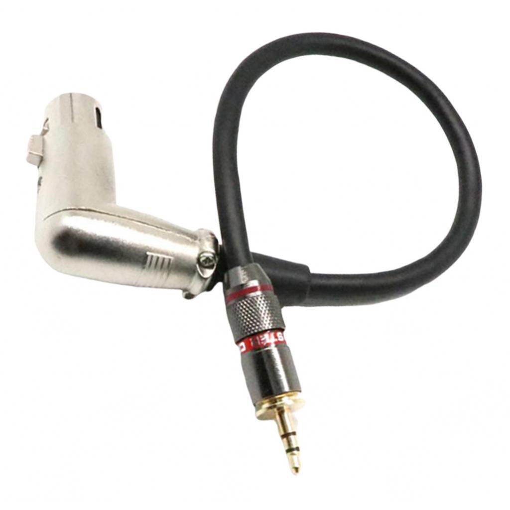 XLR Right Angle Female To 3.5mm Male Plug Pro Mic Premium Audio Cable 1FT