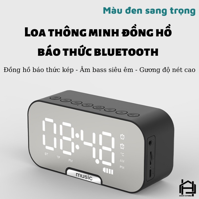 Loa bluetooth Q5 bản cao cấp nhất hiện tại, kiêm đồng hồ, báo thức,nghe nhạc, nghe đài FM, hiển thị đèn led - Hàng chính hãng / Hàng nhập khẩu