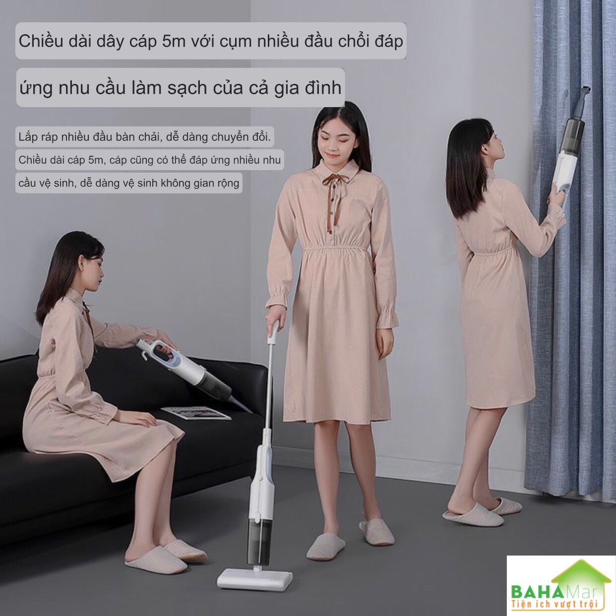 MÁY HÚT BỤI + LAU NHÀ CAO CẤP CẦM TAY KONKA ĐA NĂNG TẤT CẢ TRONG MỘT MÁY "BAHAMAR" Máy tích hợp hút bụi và lau trong cùng một máy