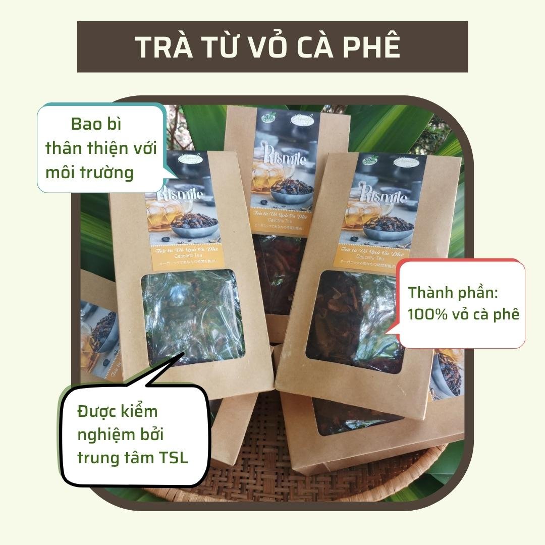 Trà Cascara hữu cơ Rismile 35 gram, trà giảm cân