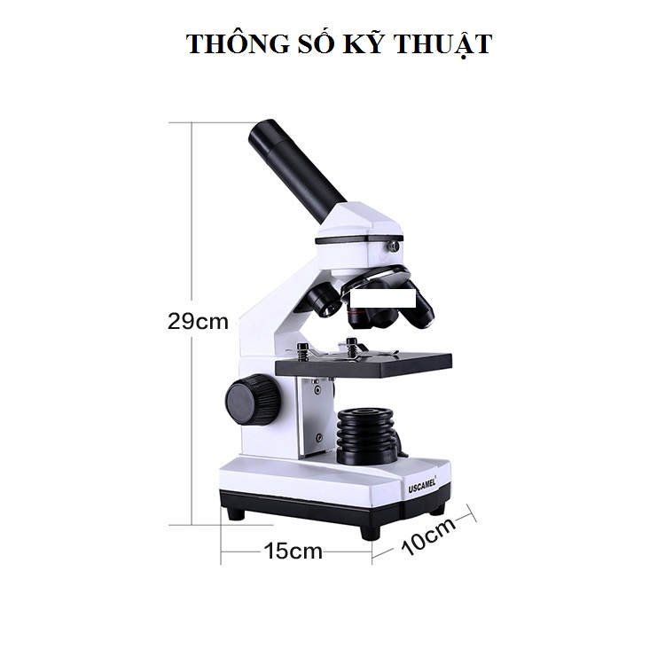 Kính hiển vi chất lượng cao phóng đại 1600 lần soi mẫu vật, tế bào trong phòng thí nghiệm, thực hành có đèn trợ sáng cao cấp UX001- Hàng nhập khẩu (Tặng quạt nhựa mini cắm cổng USB-GIAO NGẪU NHIÊN)