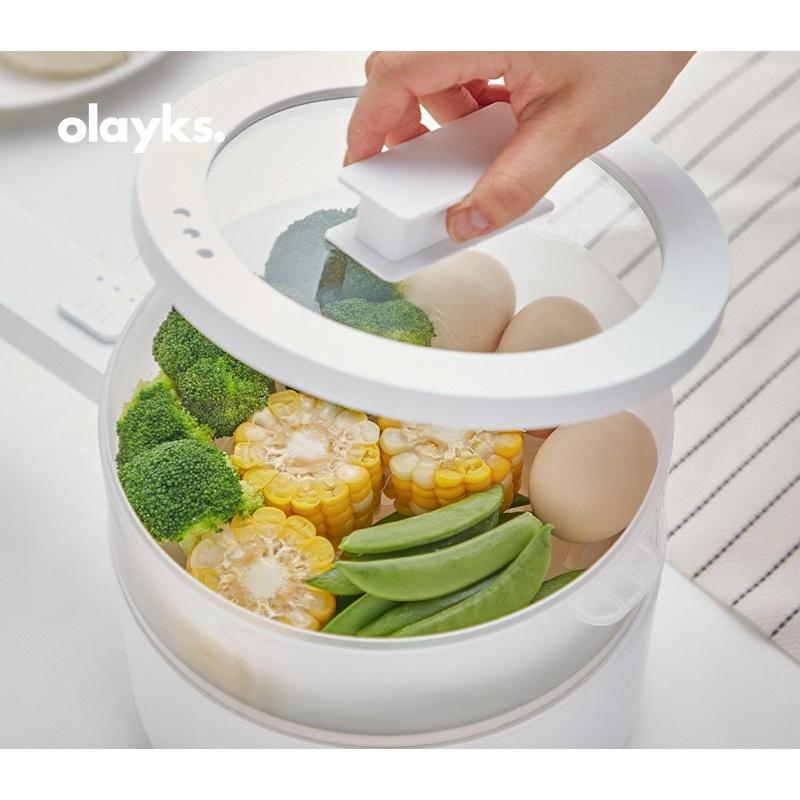 Nồi lẩu điện mini chống dính đa năng OLAYKS