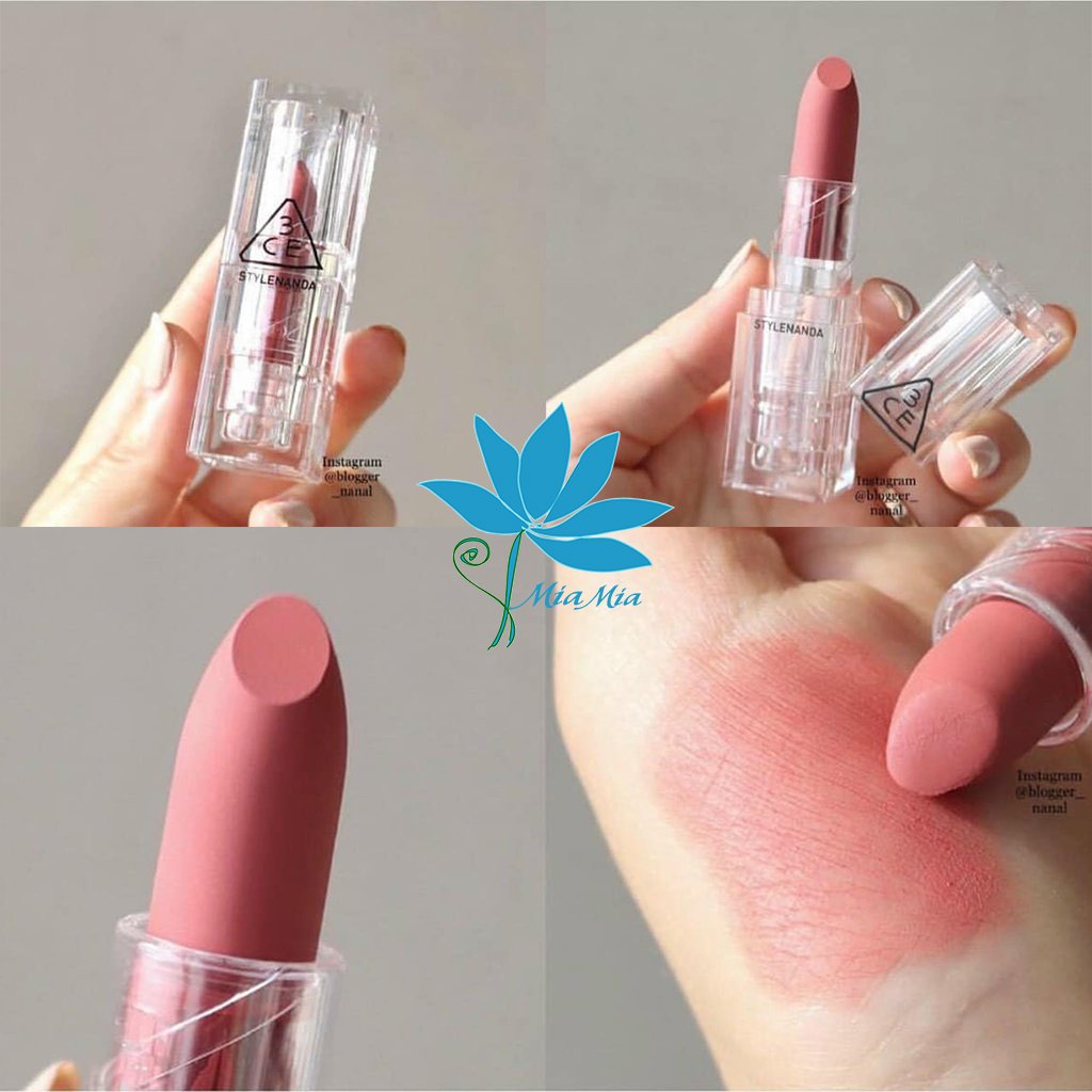 Son Thỏi Lì 3CE Soft Matte Lipstick Smoke Pink Màu Hồng San Hô Vỏ Trong Suốt Bền Màu [CAM KẾT NHẬP KHẨU CHÍNH HÃNG]