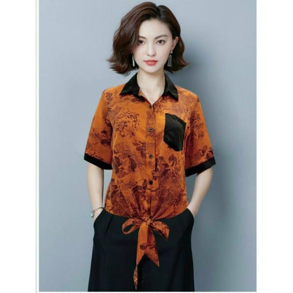 ÁO SƠ MI CỔ BẺ CỘT EO NỮ TÍNH
