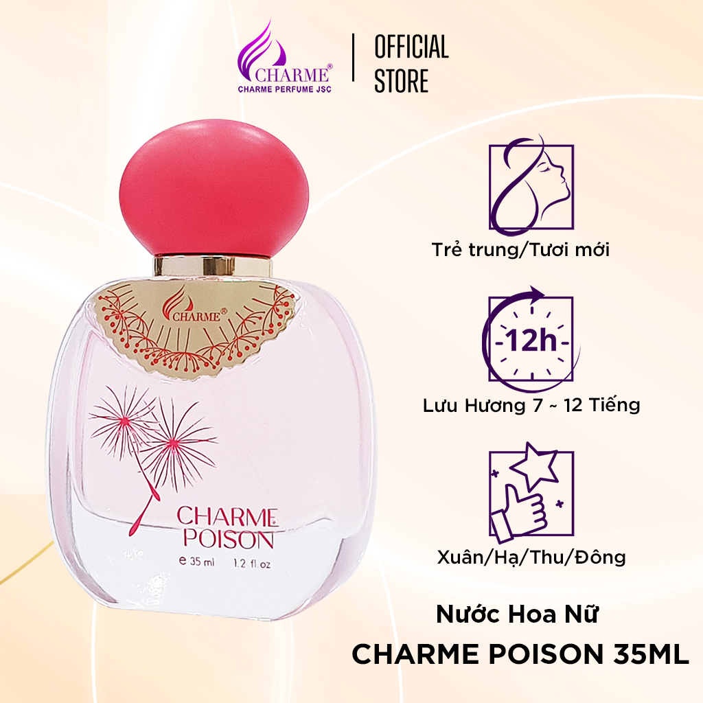 Nước hoa nữ ngọt ngào, Charme Poison, gợi cảm, tươi mát như chứa đựng cả bầu trời nữ tính, 35ml