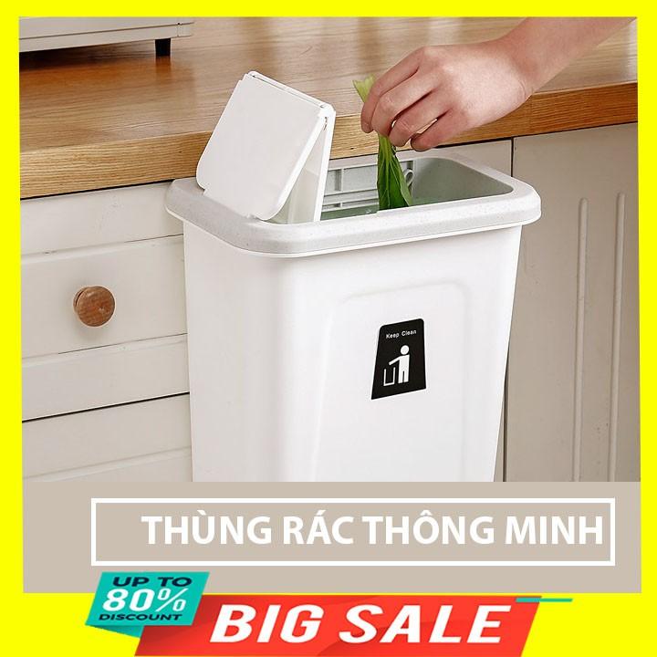 Thùng rác thông minh mini để bàn văn phòng 17x27x28cm 600g