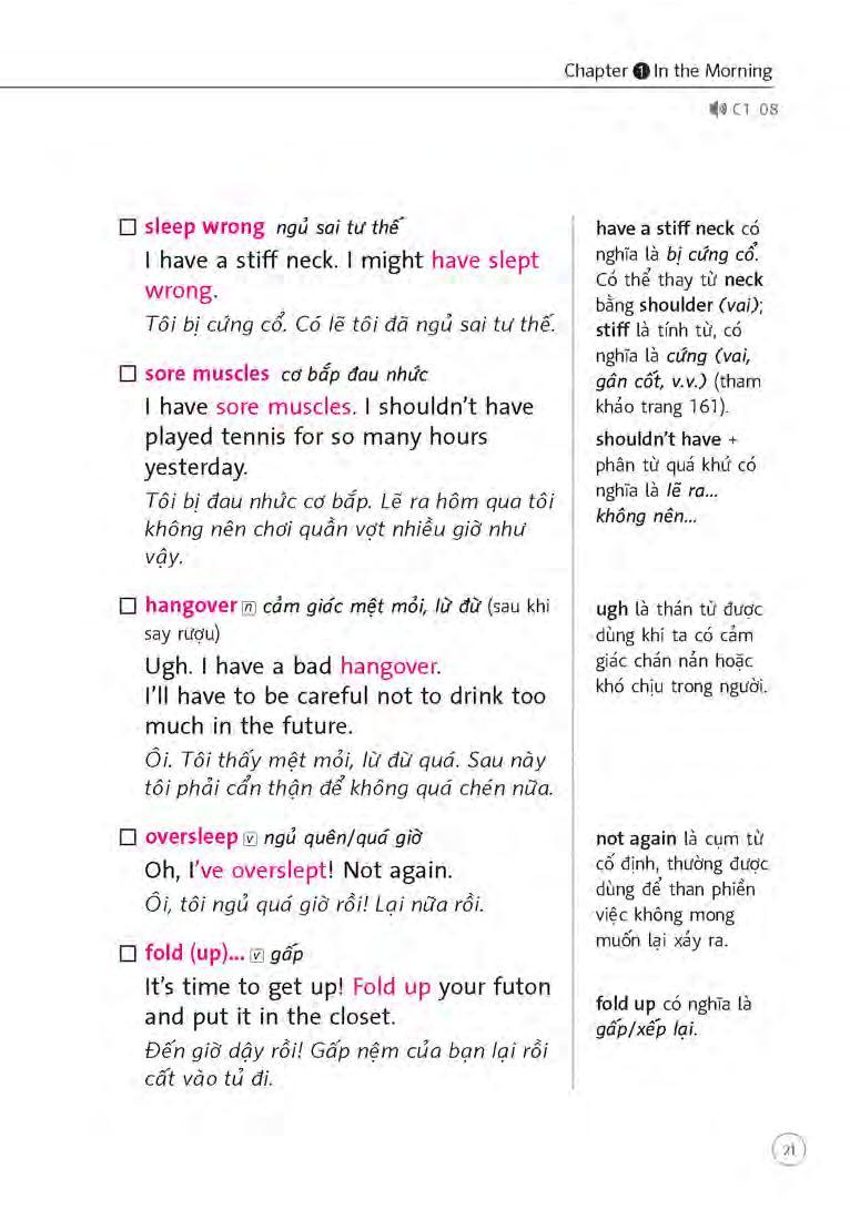 Sách Sổ Tay Từ Vựng Tiếng Anh - Từ Lúc Thức Giấc Đến Khi Đi Ngủ (Kèm file MP3)