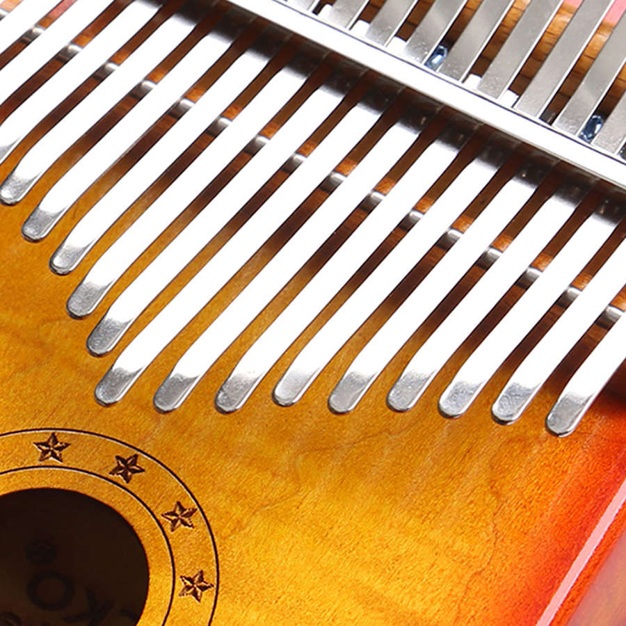 Đàn Kalimba Gecko 17 Phím Gỗ Phong Vân Hổ MC-S (Đỏ cam) Kèm Kèn Kazoo