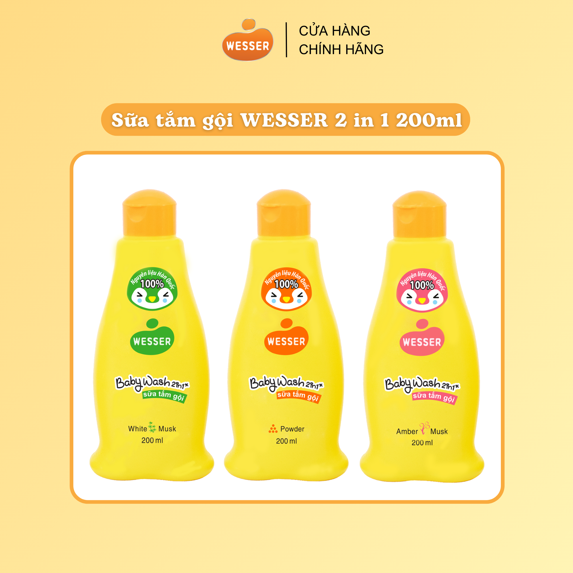 Sữa tắm gội Wesser 2 in 1 200ml