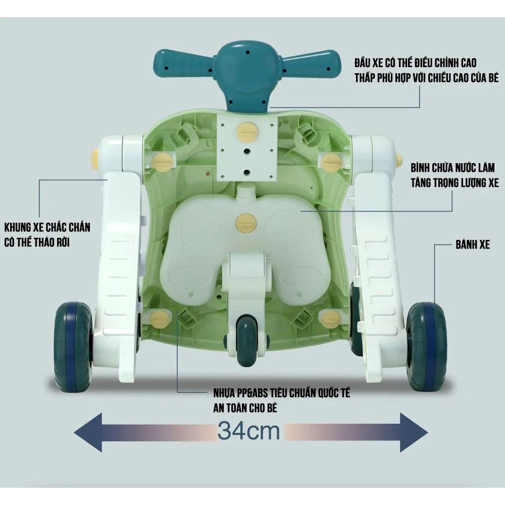 Xe tập đi đa năng 6in1 biến đổi 6 chức năng thông minh thành 4 loại xe trẻ em độc đáo, chống vòng kiềng cho bé sơ sinh