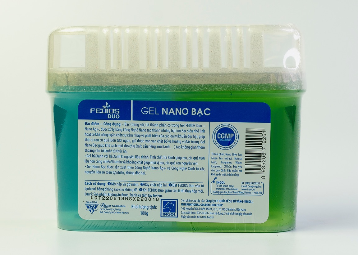 Gel Fedios-Duo khử mùi tủ lạnh – Thức Ăn Luôn Tươi Ngon &amp; Sạch Thuần Khiết