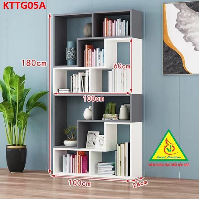 Kệ sách để sàn, kệ sách tự đứng, kệ trang trí KTTG05 - Nội thất lắp ráp Viendong Adv