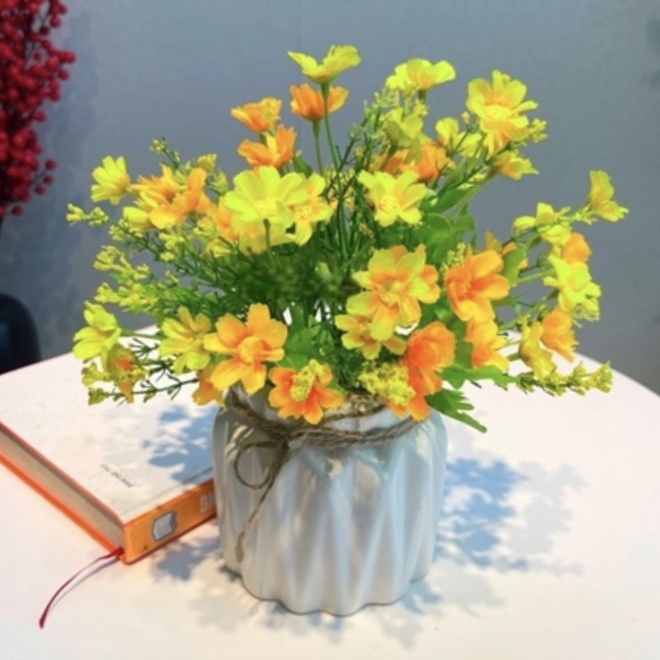 Siêu rẻ-Chậu hoa tú cầu rực rỡ sắc màu (Kèm chậu)-Hoa giả trang trí để bàn