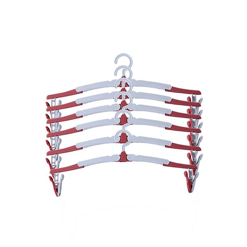 6 Pcs Travel Hangers with Clips Portable Folding Clothes Hangers for Scarves Suits Trousers Pants Shirts Socks Underwear Hanger