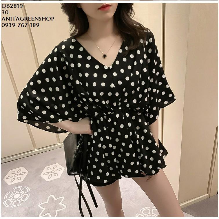 ÁO CHẤM BI TAY LỠ Q62819
