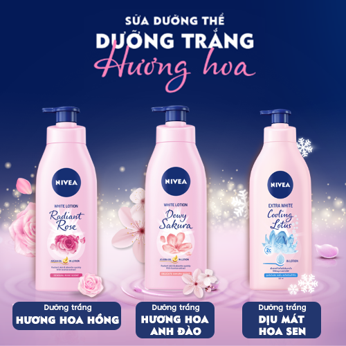 Sữa Dưỡng Thể NIVEA Sáng Da Hương Hoa Anh Đào (350 ml) - 85703