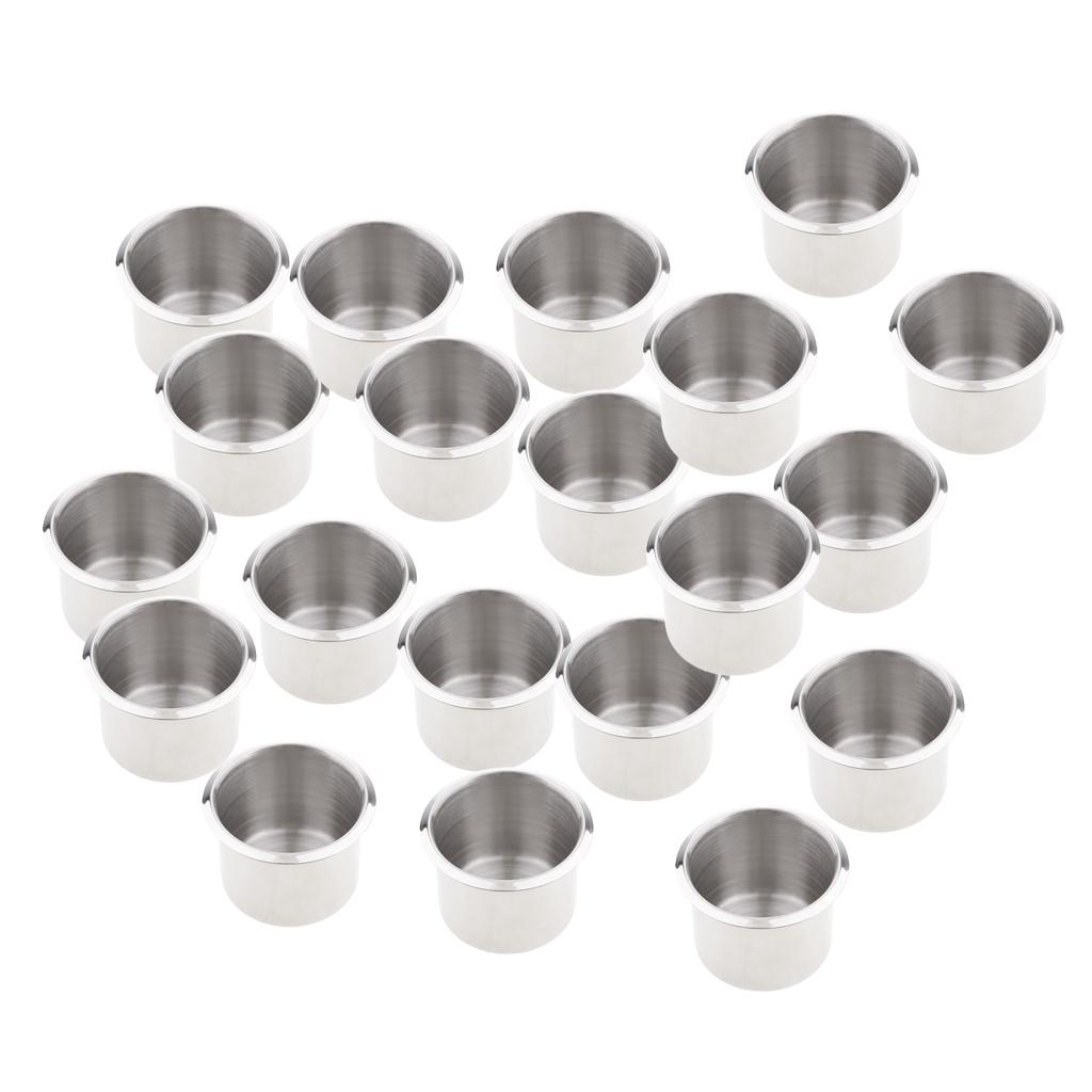 20PIECE 68mm Stainless Steel Recessed Cup Drink Holder for Marine Boat RV Camper