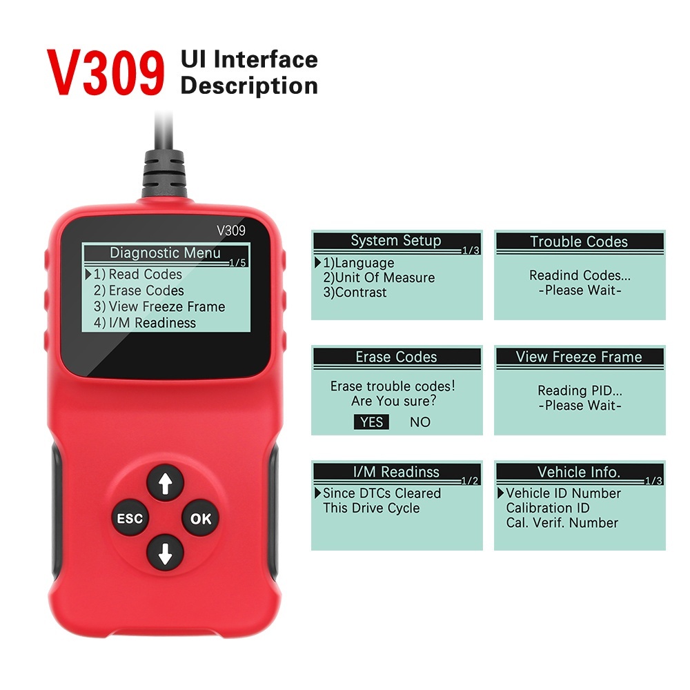 Máy quét mã ô tô OBD2 đa năng, thiết bị đầu đọc chuẩn đoán xóa mã lỗi động cơ xe hơi tự động loại tốt cắm sử dụng trực tiếp