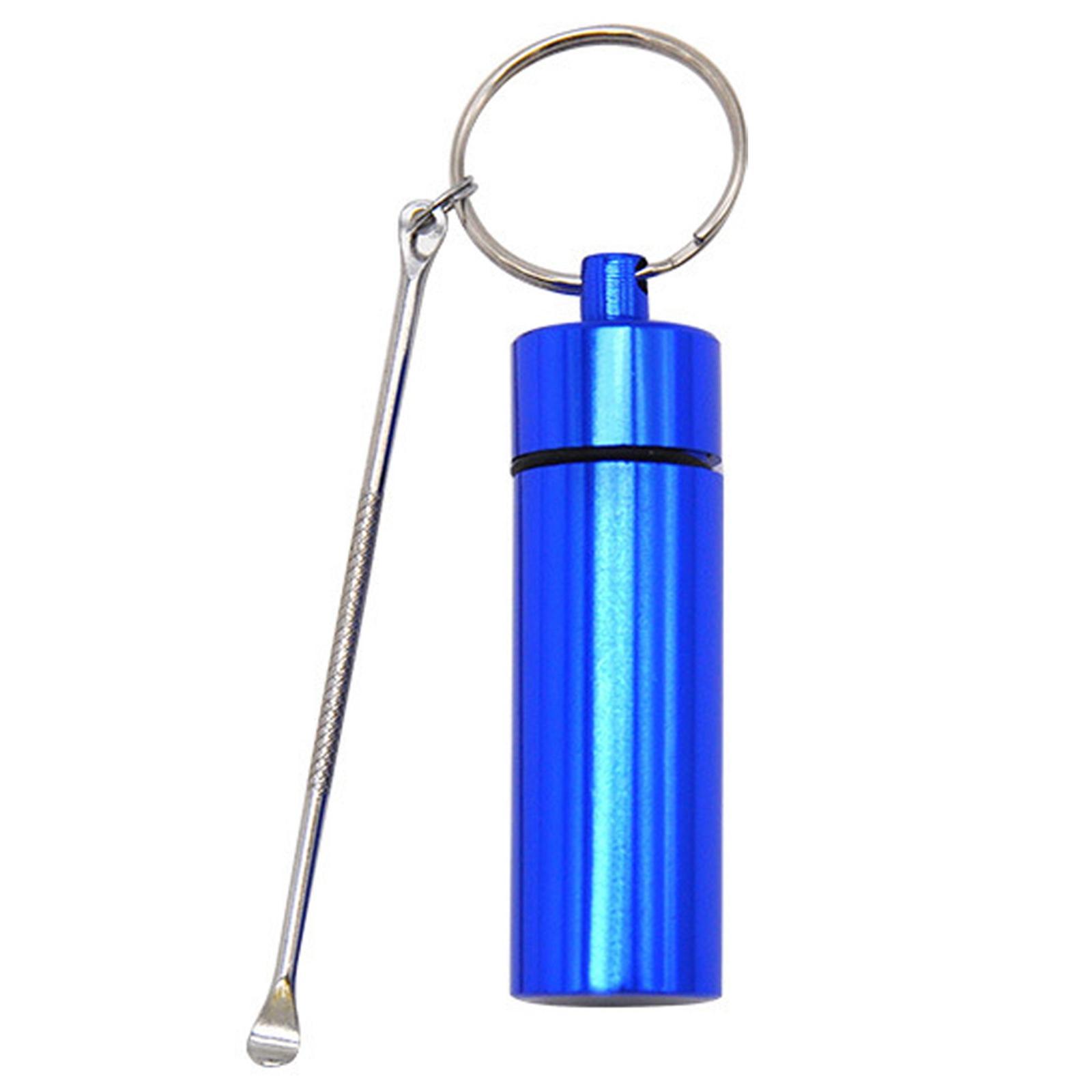 Portable Keychain Pill Box, Small Emergency Storage First Aid Organizer for Travel