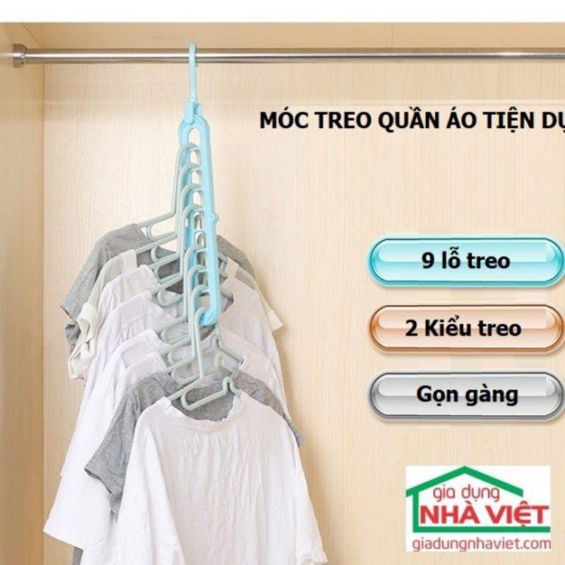 Móc treo quần áo tiết kiệm diện tích loại 9 lỗ dày