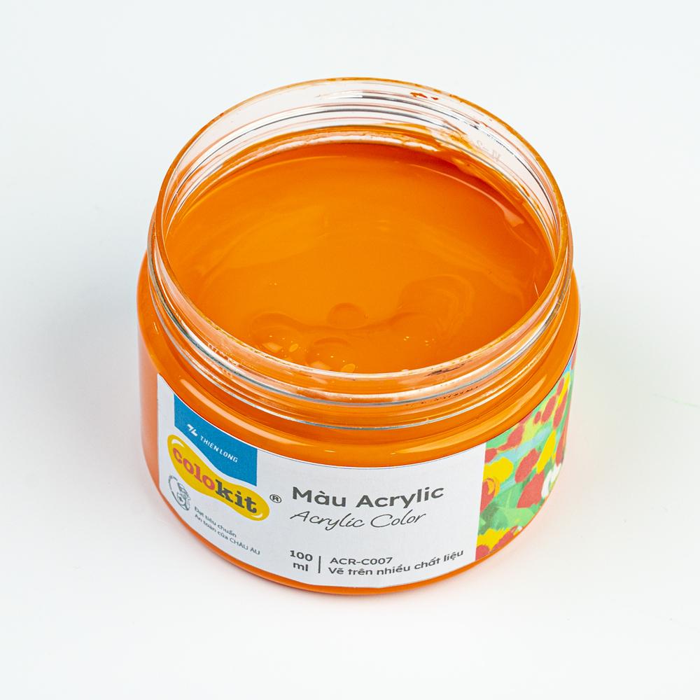 Màu nước acrylic cao cấp không phai màu dạng hũ 100ml Thiên Long Colokit ACR-C007