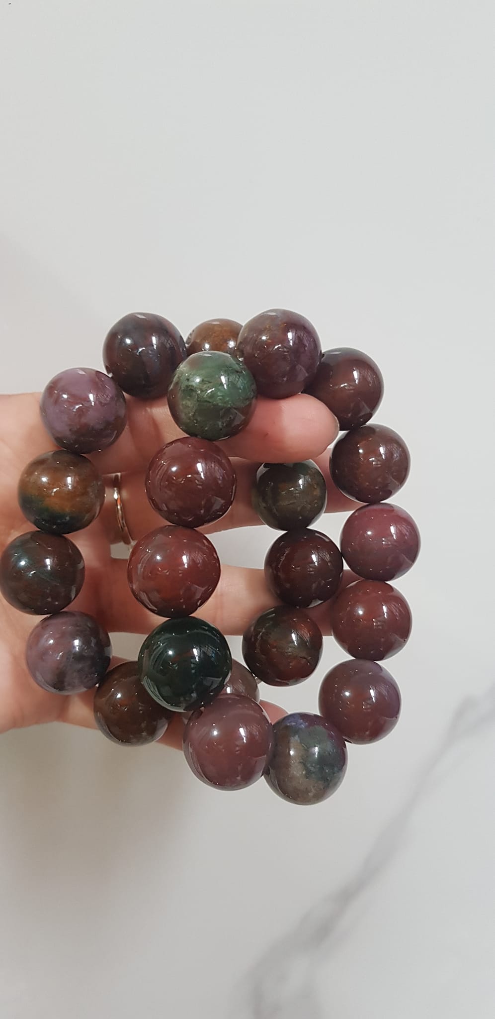 Vòng Tay Nam đá casidon Size vòng 18mm Vòng đẹp hiếm màu nâu đất xám ít vân xanh hợp mệnh thổ ạ
