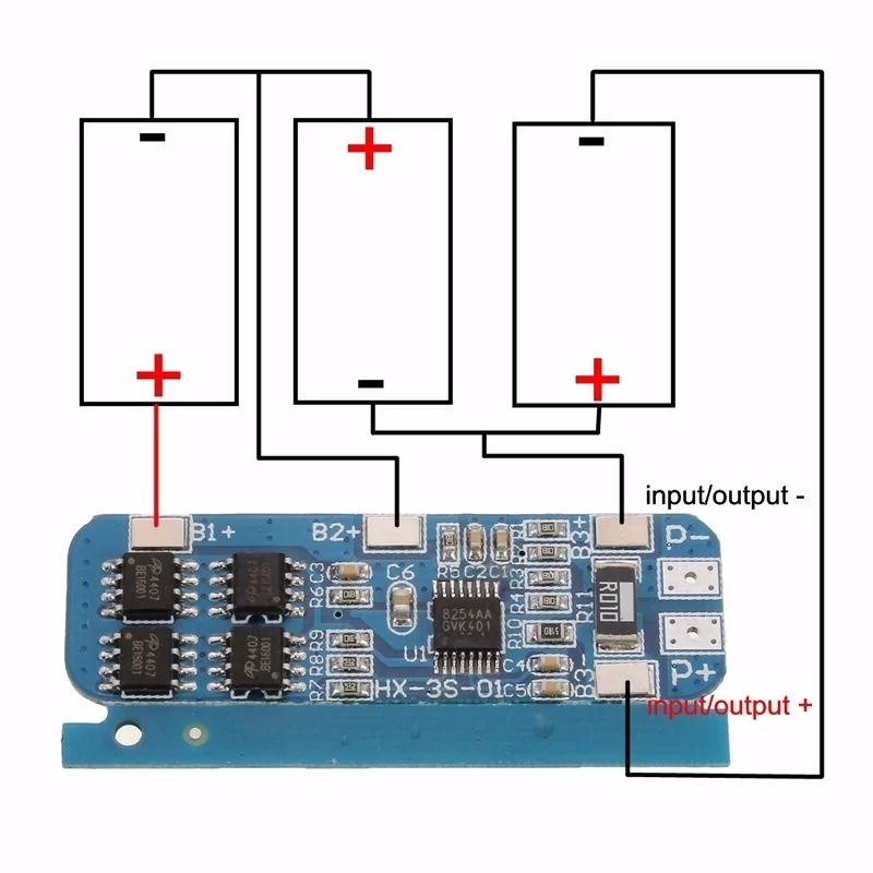 Mạch Bảo Vệ Pin Lithium 3 Cell 12.6V Dòng Xả 10A