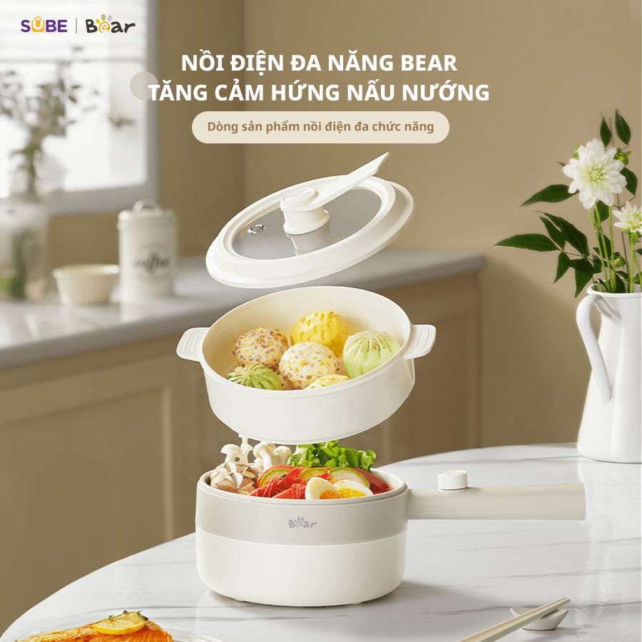 Nồi nấu điện đa năng Bear MC-4H16F Hàng chính hãng