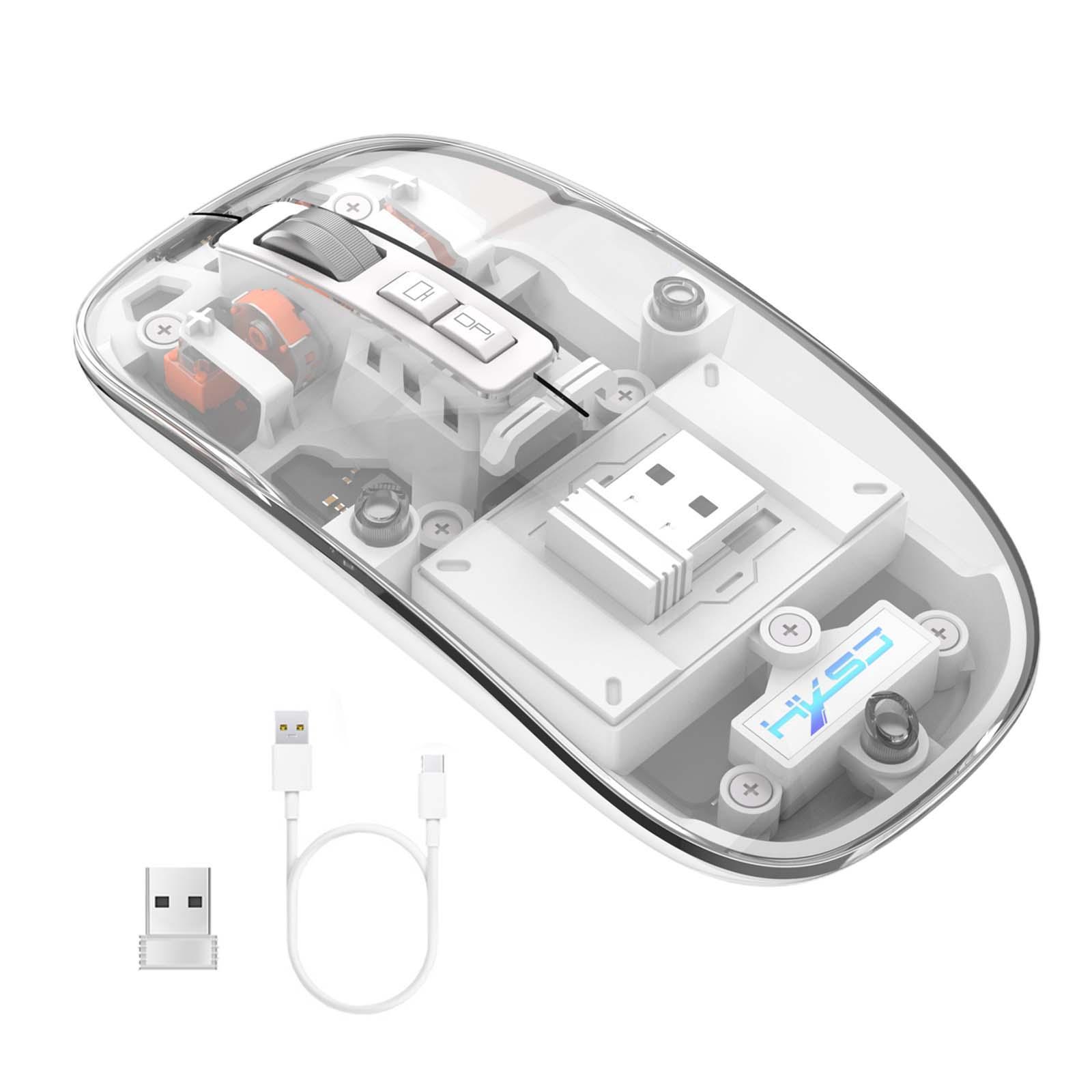 2.4G Wireless Mouse Mute 2.4G BT.1 Mice for Computer Home Use Laptop white