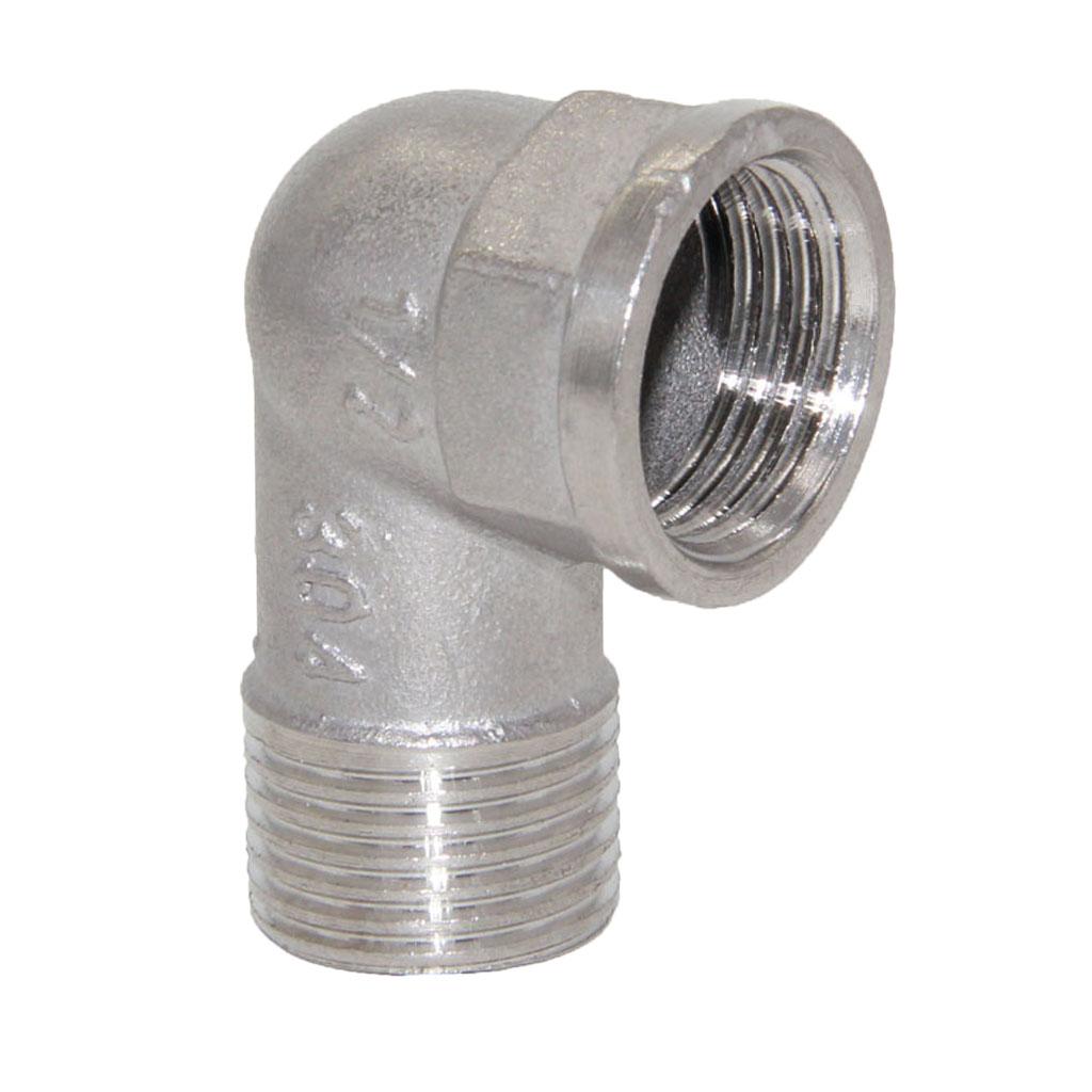 1/2" Stainless Steel 90 Degree Double End Elbow Fitting Pipe Connector DN15