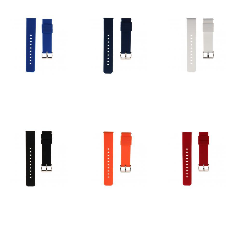 20mm Replacement Silicone Rubber Sports Watch Band Bracelet for Smart Watch