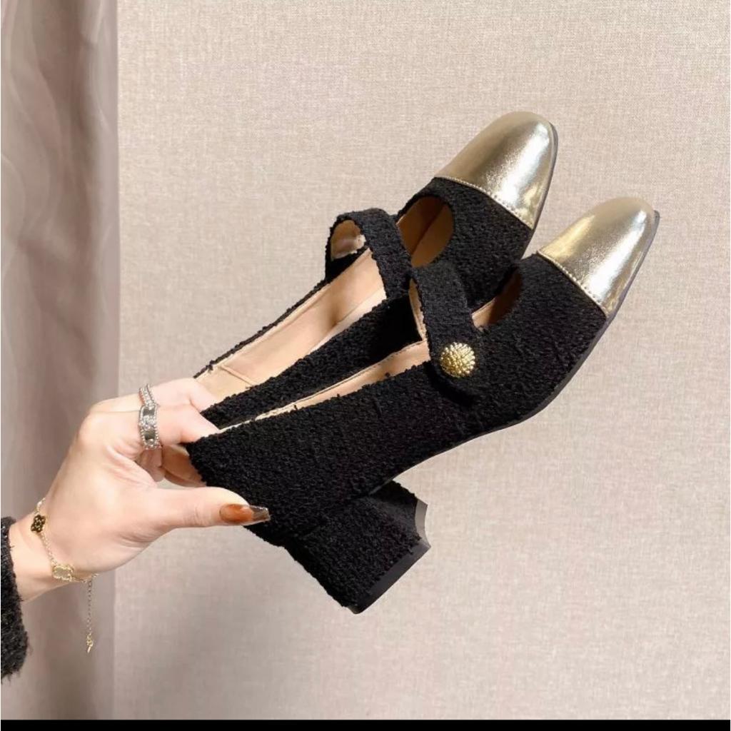 Giày Cao Gót Mũi Vuông 4.5CM Màu Sắc Tươi Sáng Thời Trang Cho Nữ