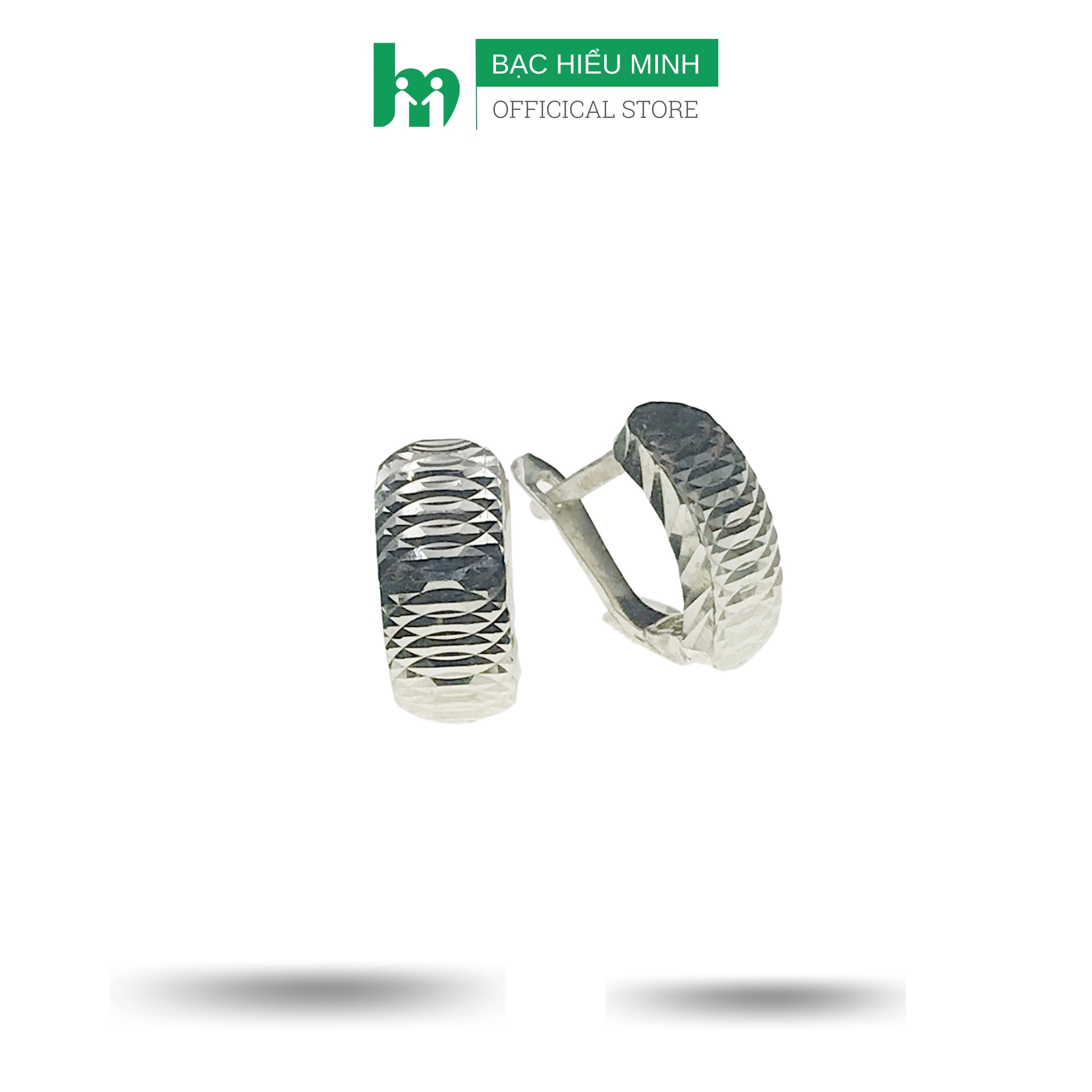 Bông Tai Khuyên Tai Bạc 925  Phay Máy BẠC HIỂU MINH HT355