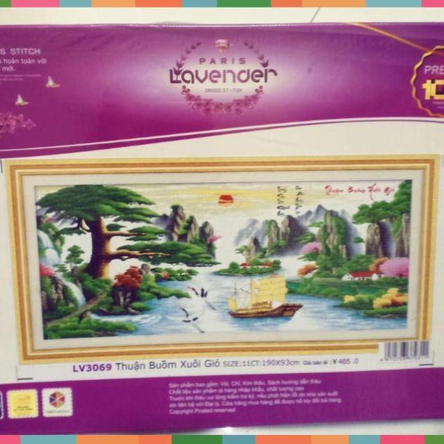 Tranh thêu chữ thập Thuận buồm xuôi gió kt 190*83cm