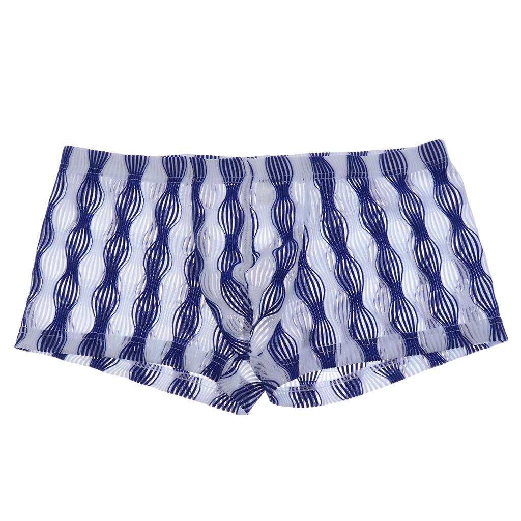 26-35inch Men's Sexy Open Pouch See Through Underwear Boxers Brief UnderUnderpants Gifts