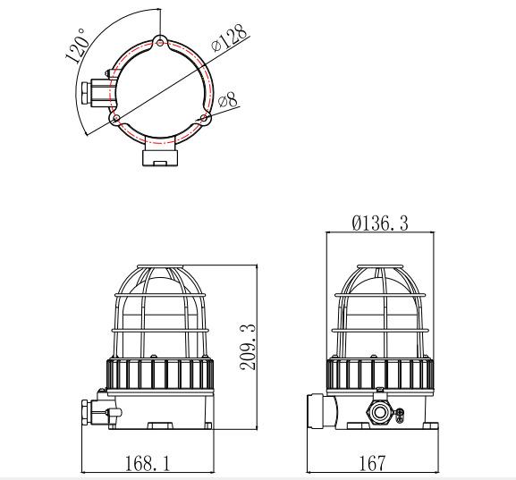 Báo động âm thanh và ánh sáng chống cháy nổ công nghiệp TG-BBJ với âm thanh 90dB DC12V / 24V AC220V Báo động an toàn bằng còi báo động