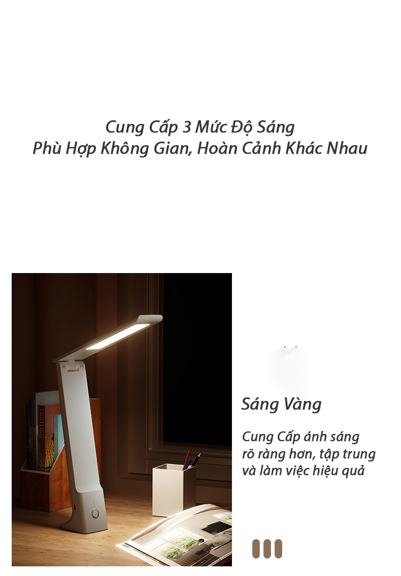 Đèn LED Để Bàn Học, Bàn Trang Điểm Kiểu Dáng Sang Trọng, Bảo Vệ Mắt, Chống Cận Thị Khi Đọc Sách, Làm Việc , Cảm Ứng Tích Điện Pin Lithium 18650- Hàng Chính Hãng KUNBE