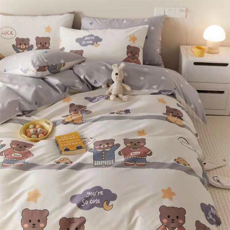 Bộ chăn ga gối cotton living mẫu mới 4 món