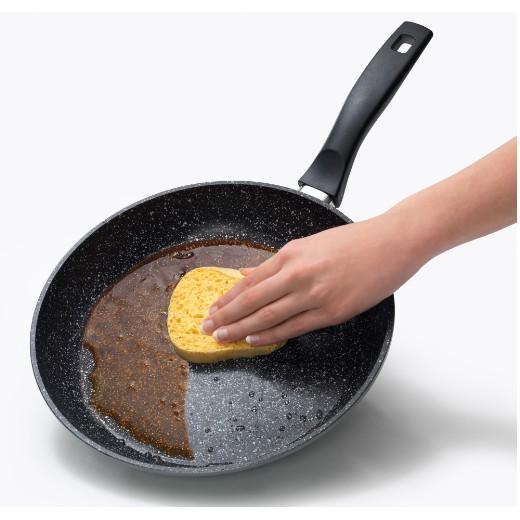 Chảo chống dính có nắp phủ đá thiên nhiên 28 cm, không dùng dầu mỡ