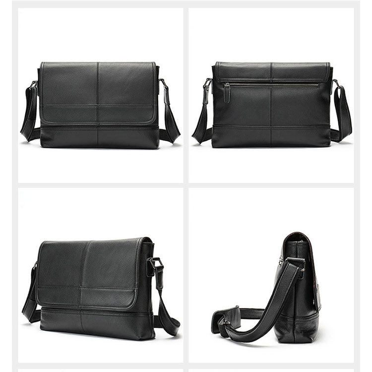 Túi đeo chéo nam cao cấp BHM7377 Da bò cao cấp nguyên tấm, vừa laptop 13inch, tài liệu A4