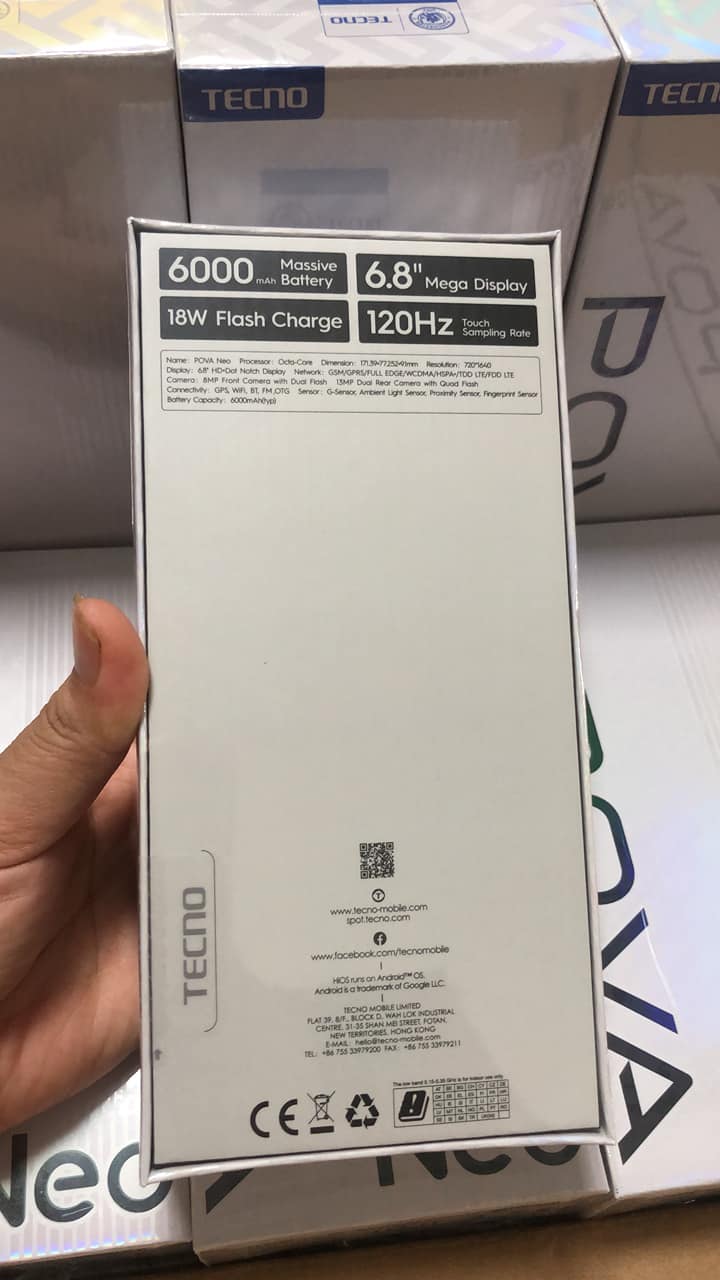 Điện thoại Tecno Pova Neo 4G/64GB - Pin 6000 mah - Màn 6.82 - Hàng chính hãng