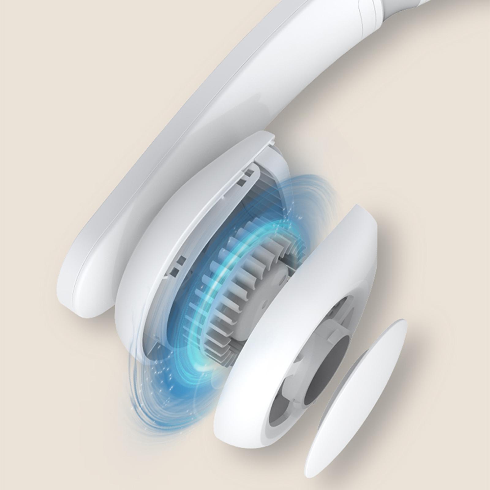 Portable USB Rechargeable Neckband Cooling Fan Neck Hanging Fan With Headset