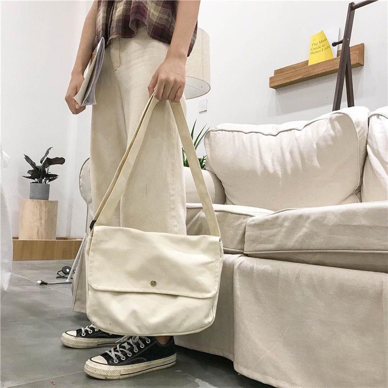 Túi đeo chéo SAM CLO mini bag canvas thời trang Hàn Quốc ULZZANG dễ thương, đi chơi, đi học NÚT BẤM TRƠN