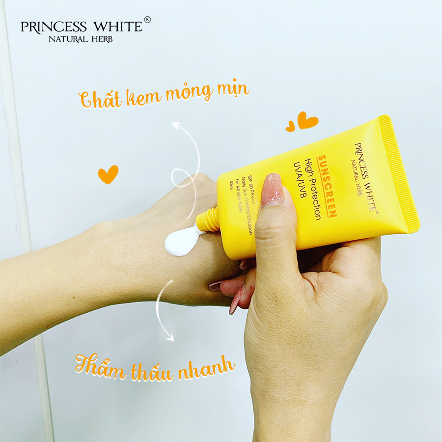 Kem Chống Nắng Princess White Sunscreen SPF50 PA+++ 60ml Ngăn Tia UV