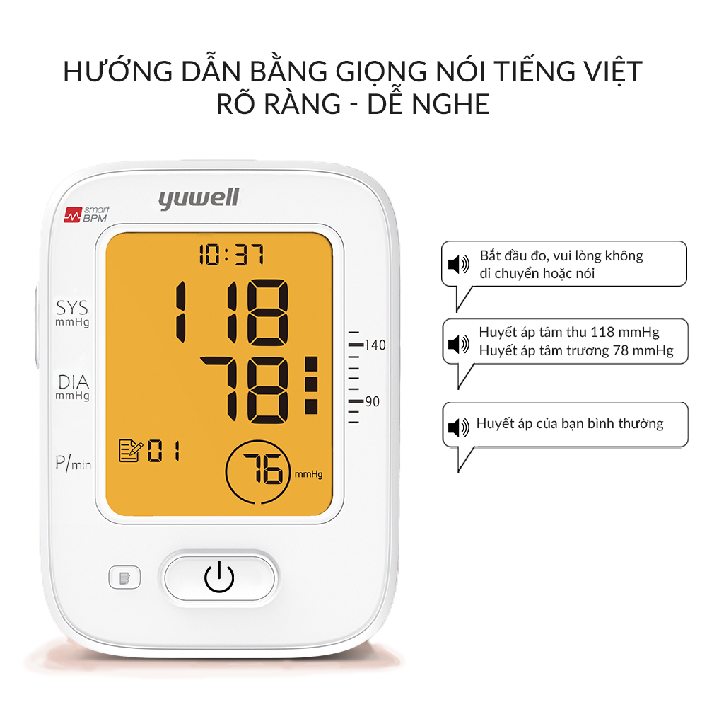 [ CÓ GIỌNG NÓI ] Máy Đo Huyết Áp Có Giọng Nói Yuwell YE620B - Nhập khẩu chính hãng